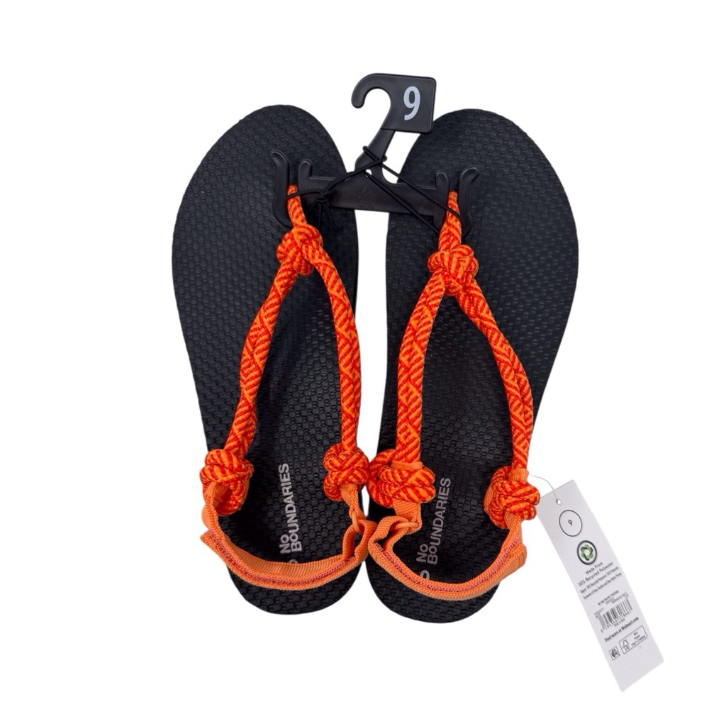 No boundaries women’s orange rope thong sandals size 9 NWT
